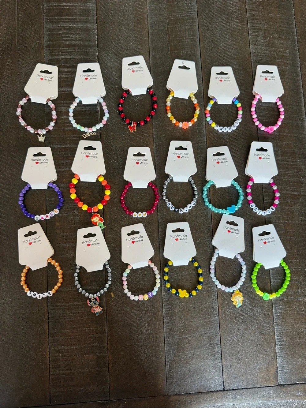 Bulk mystery set of 100 Kids Beaded Bracelet - Multicolor, handmade by me